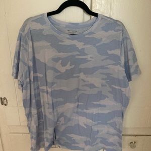 Athleta Organic Daily Crew Blue Camo Tee-2X